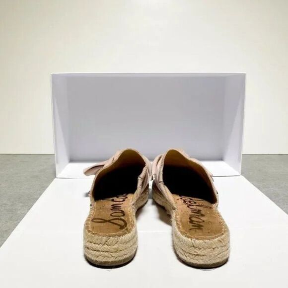 Edelman Faded Pink Bow Tie Slip-On Sandals Size 8 - Picture 4 of 5